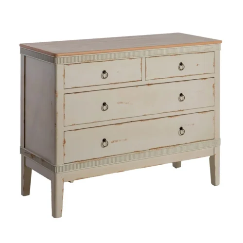 Commode bois naturel et crème Ixia 115 cm