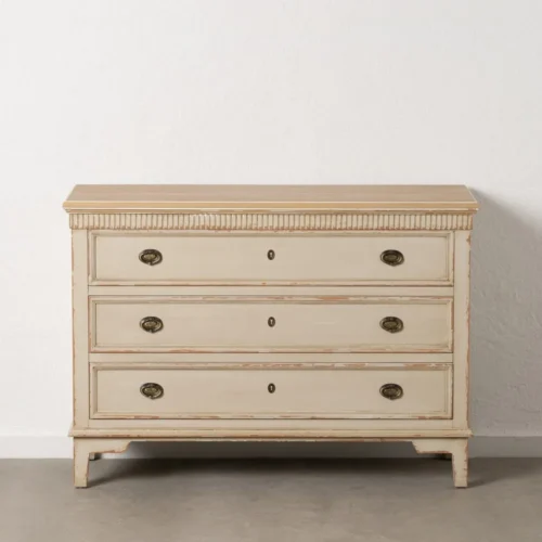 Commode bois naturel et crème Ixia 119,5 cm