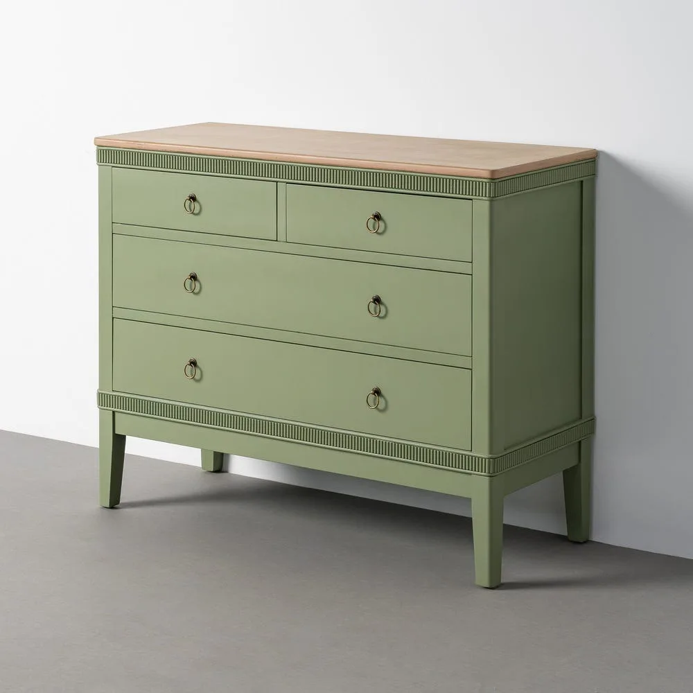Commode bois naturel et vert Ixia 115 cm