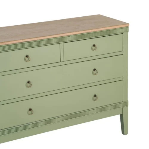 Commode bois naturel et vert Ixia 115 cm — vue 2
