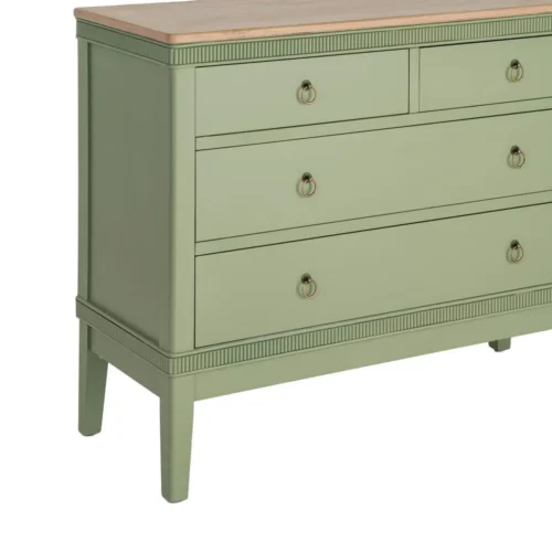 Commode bois naturel et vert Ixia 115 cm — vue 3