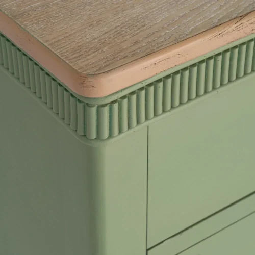Commode bois naturel et vert Ixia 115 cm — vue 4