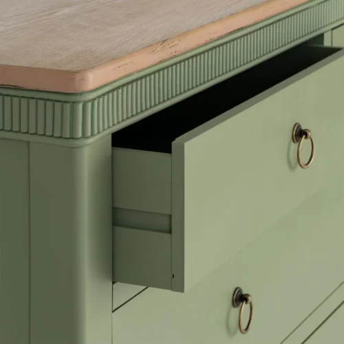 Commode bois naturel et vert Ixia 115 cm — vue 6