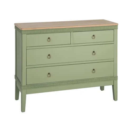 Commode bois naturel et vert Ixia 115 cm — vue 9