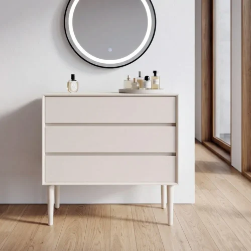 Commode crème finition laquée Ixia 75 cm