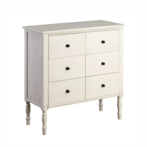 Commode gris clair pieds bois Ixia 75 cm