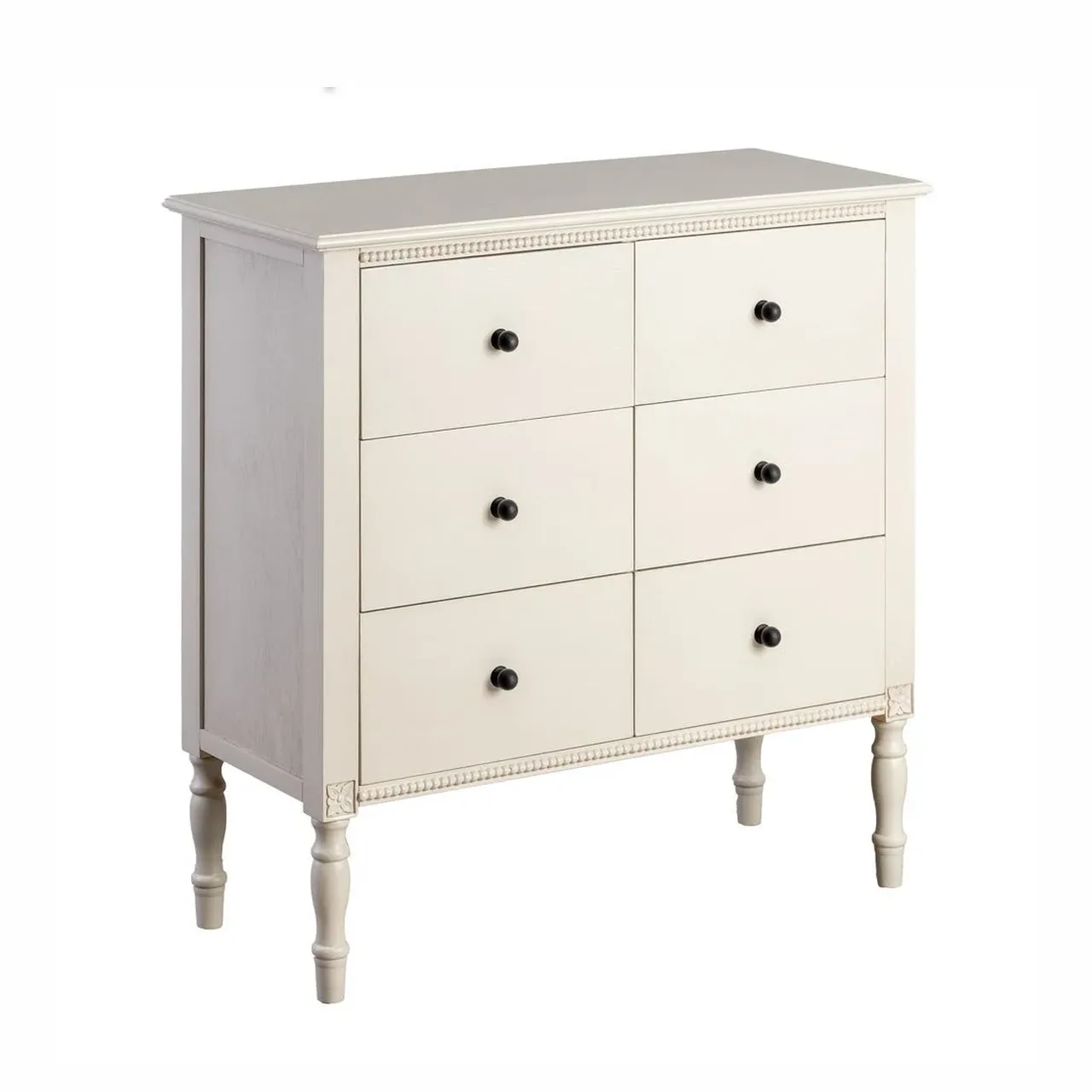 Commode gris clair pieds bois Ixia 75 cm