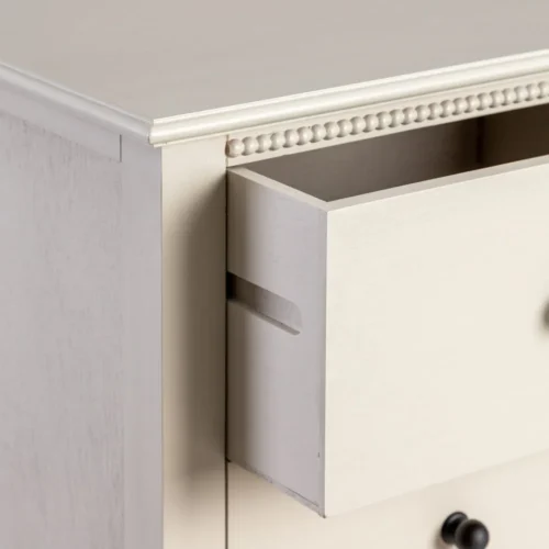 Commode gris clair pieds bois Ixia 75 cm — vue 2