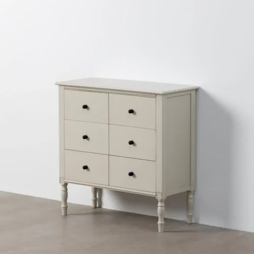 Commode gris clair pieds bois Ixia 75 cm — vue 8