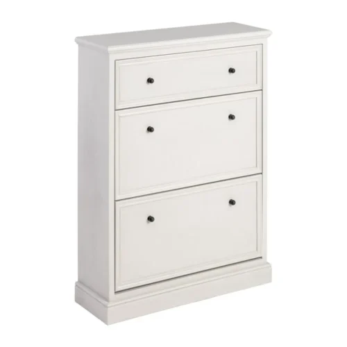 Commode gris clair rangement chaussures Ixia 80 cm