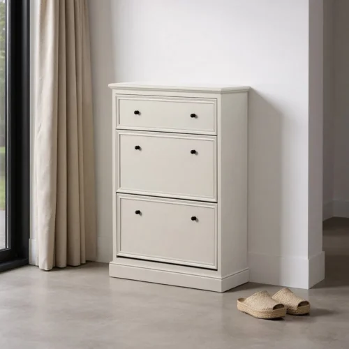 Commode gris clair rangement chaussures Ixia 80 cm — vue 6