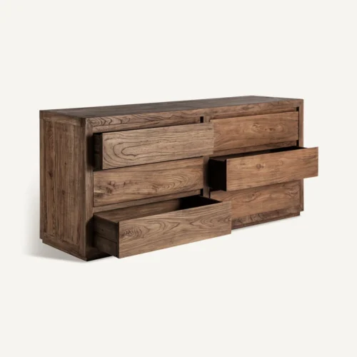 Commode Norvik orme marron six tiroirs Vical Home — vue 3