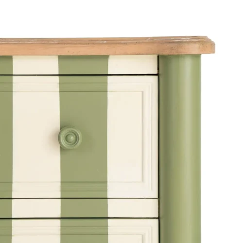 Commode rayée vert et crème Ixia 80 cm — vue 4