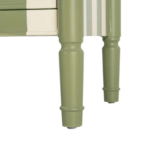Commode rayée vert et crème Ixia 80 cm — vue 7