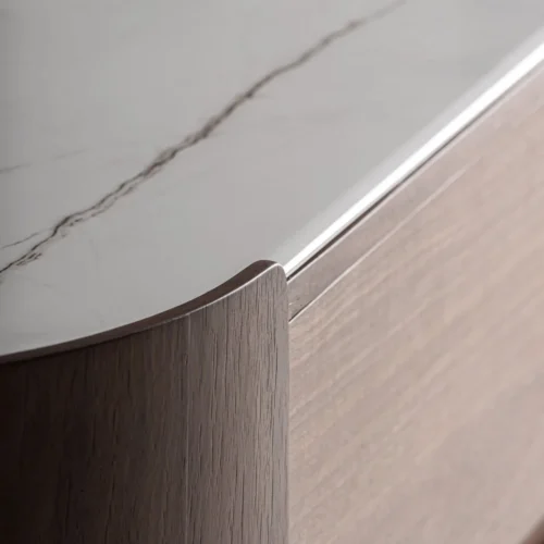 Commode Stuetta chêne et pierre frittée blanche Vical Home — vue 4