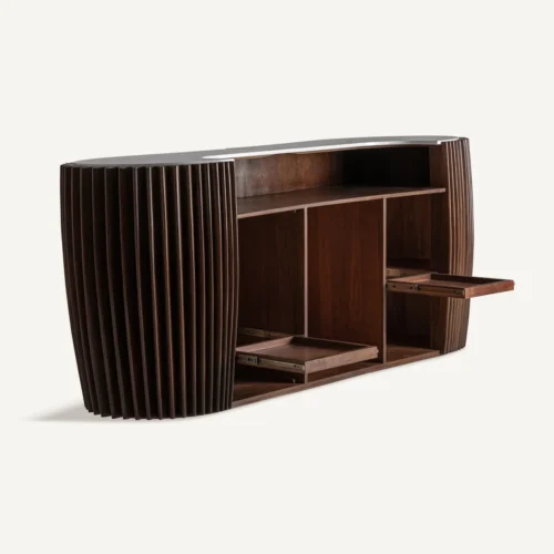 Comptoir Hirson acacia et marbre blanc Vical Home — vue 4