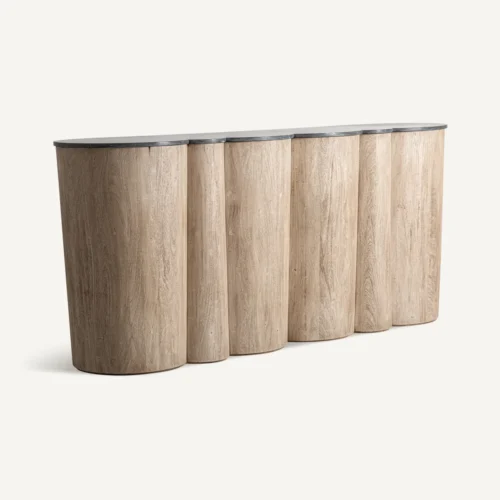 Comptoir Kleit acacia et marbre noir Vical Home — vue 2