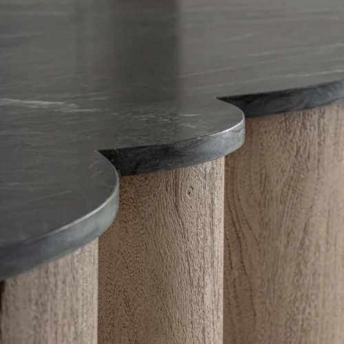 Comptoir Kleit acacia et marbre noir Vical Home — vue 4