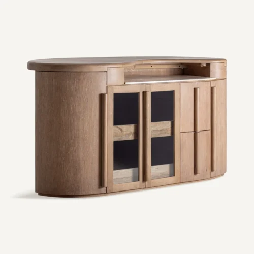 Comptoir Marboz chêne et marbre blanc Vical Home — vue 4