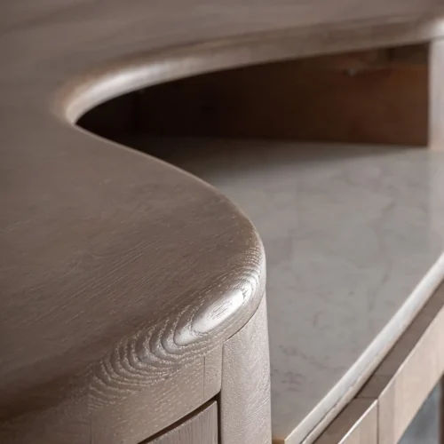 Comptoir Marboz chêne et marbre blanc Vical Home — vue 8