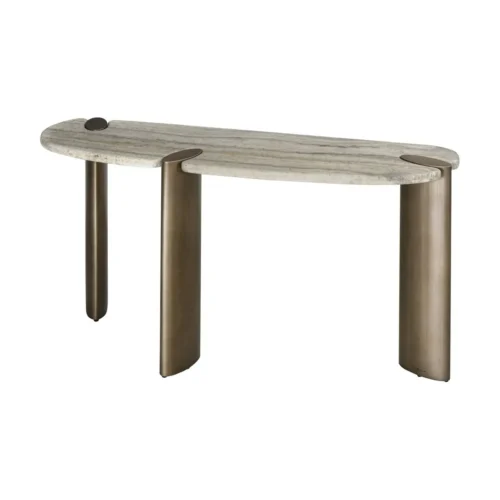 Console Arcadia travertin gris Richmond Interiors — vue 2