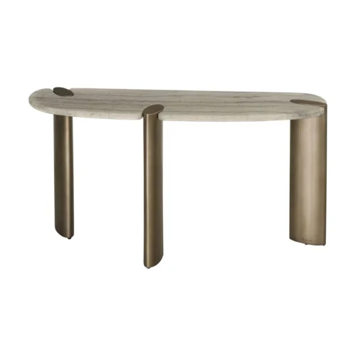 Console Arcadia travertin gris Richmond Interiors — vue 3