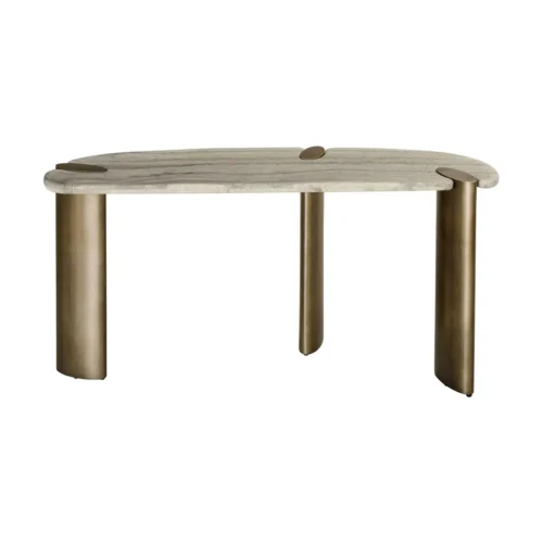 Console Arcadia travertin gris Richmond Interiors — vue 4