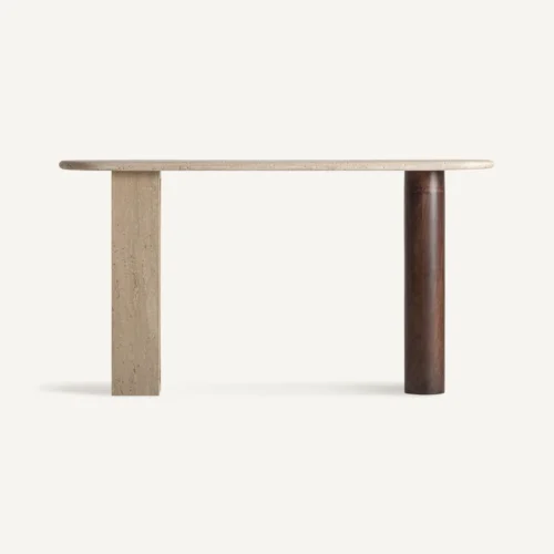 Console Clare travertin et manguier Vical Home
