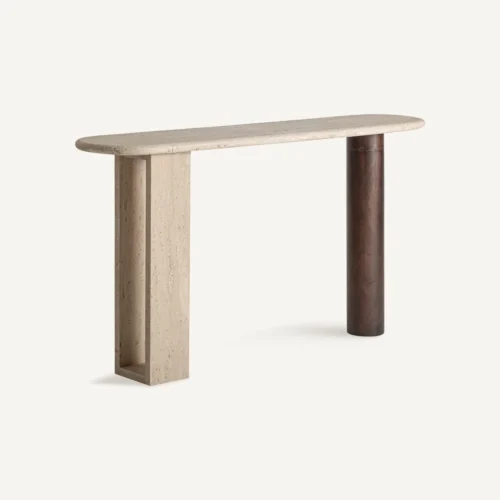 Console Clare travertin et manguier Vical Home — vue 2