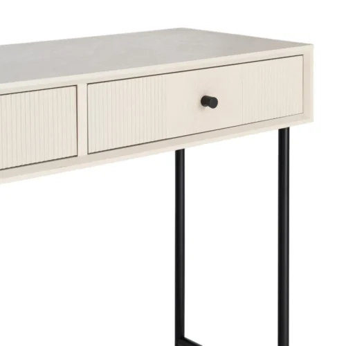 Console crème métal 2 tiroirs Ixia 90 cm — vue 4