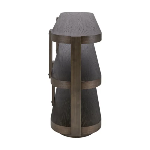 Console Ellington marron 3 plateaux Richmond Interiors — vue 3