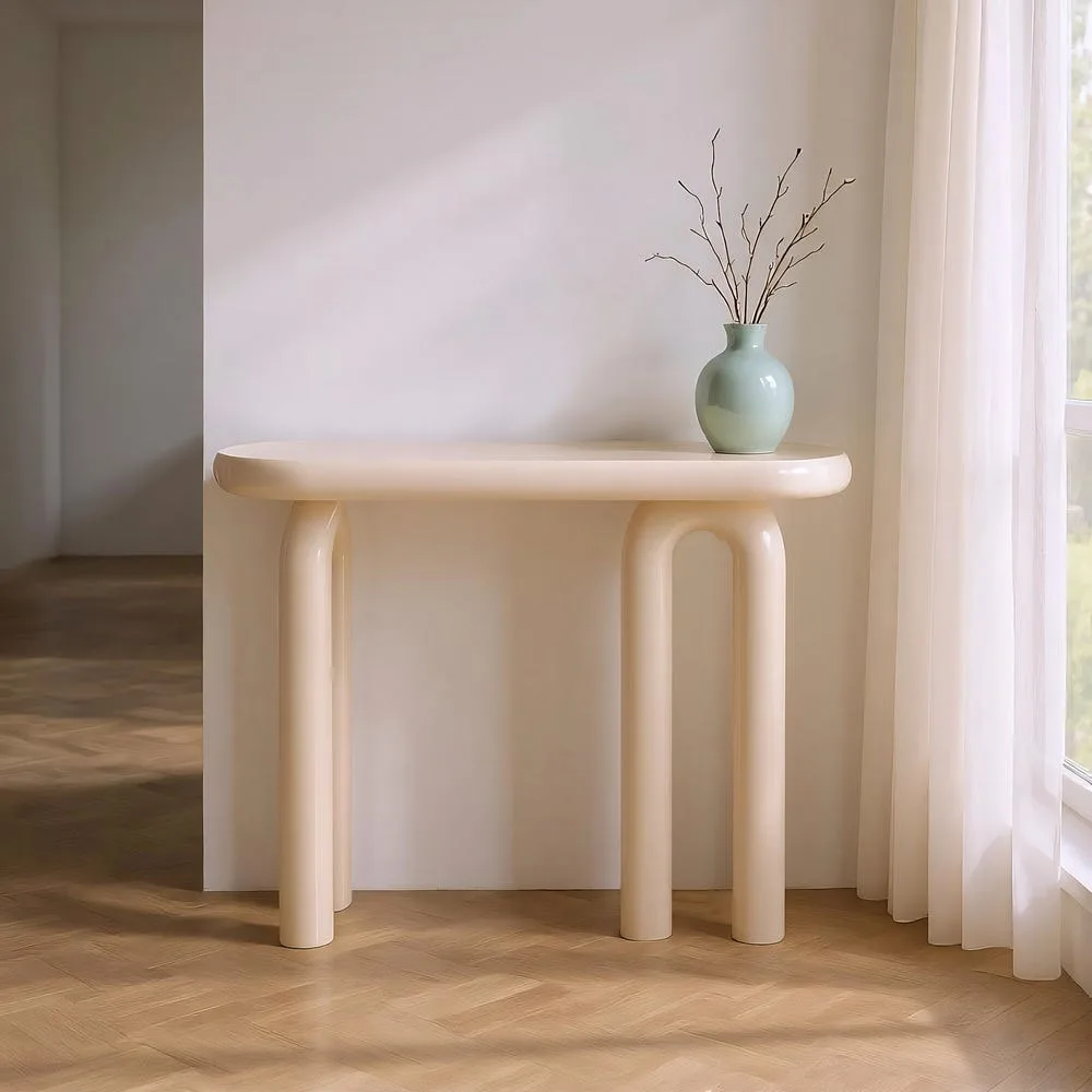 Console laquée crème Ixia 120 cm