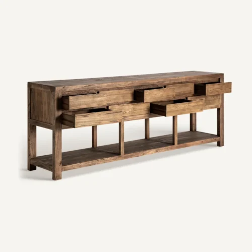 Console Norvik à tiroirs orme et fer noir Vical Home — vue 3