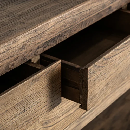 Console Norvik à tiroirs orme et fer noir Vical Home — vue 5