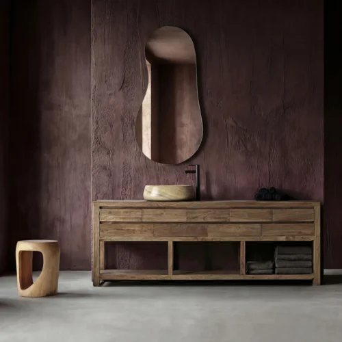 Console Norvik à tiroirs orme et fer noir Vical Home — vue 8