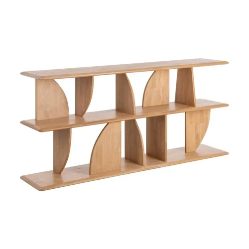 Étagère basse bois d'hévéa naturel Ixia 83 cm