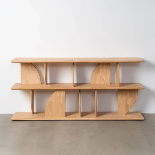 Étagère basse bois d'hévéa naturel Ixia 83 cm — vue 10