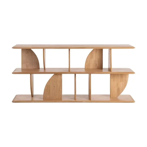 Étagère basse bois d'hévéa naturel Ixia 83 cm — vue 2