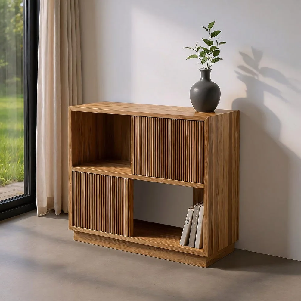 Étagère basse bois de teck recyclé Ixia 100 cm