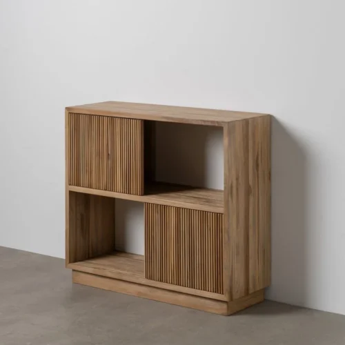 Étagère basse bois de teck recyclé Ixia 100 cm — vue 2