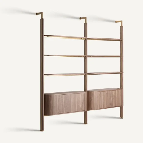 Étagère Noirmont noyer et fer doré Vical Home — vue 2