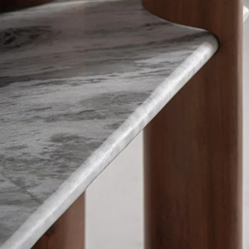Étagère Sagy acacia et marbre blanc Vical Home — vue 3