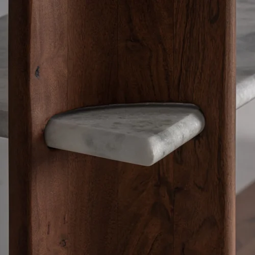 Étagère Sagy acacia et marbre blanc Vical Home — vue 5
