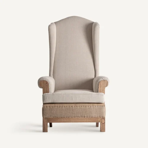 Fauteuil Arbaz lin crème Vical Home — vue 2