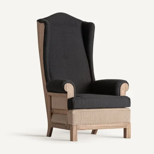 Fauteuil Arbaz lin noir Vical Home