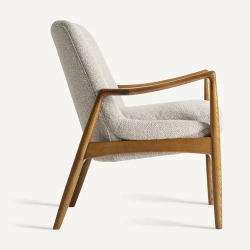Fauteuil beige et frêne marron Vical Home — vue 3