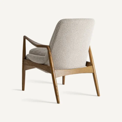 Fauteuil beige et frêne marron Vical Home — vue 4