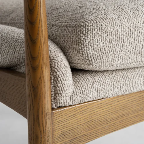Fauteuil beige et frêne marron Vical Home — vue 5