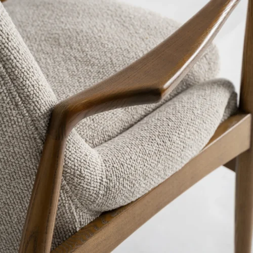 Fauteuil beige et frêne marron Vical Home — vue 8