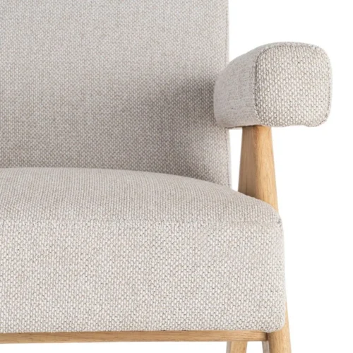 Fauteuil beige piètement hévéa Ixia 74 cm — vue 3